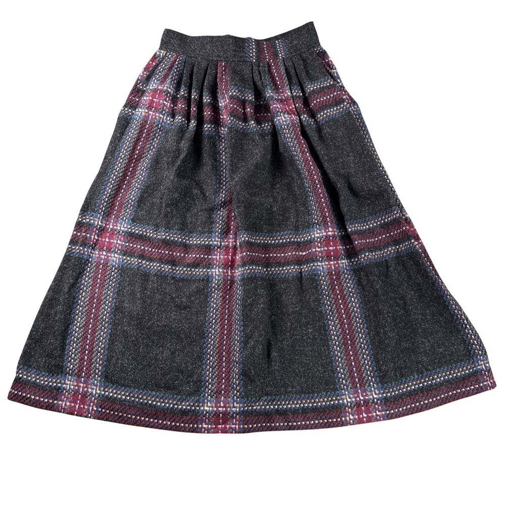 Vintage‎ Womens Tartan Plaid Wool Skirt Sz 11/12 Academia Old Money Prairie READ